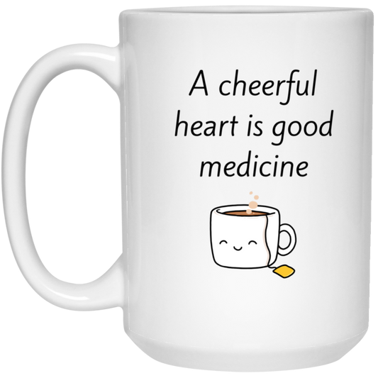 Cheerful Heart 15 oz. White Mug
