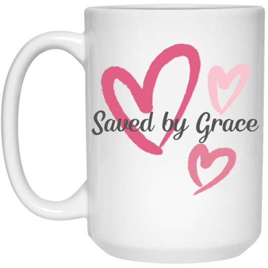 Saved by Grace 15 oz. White Mug